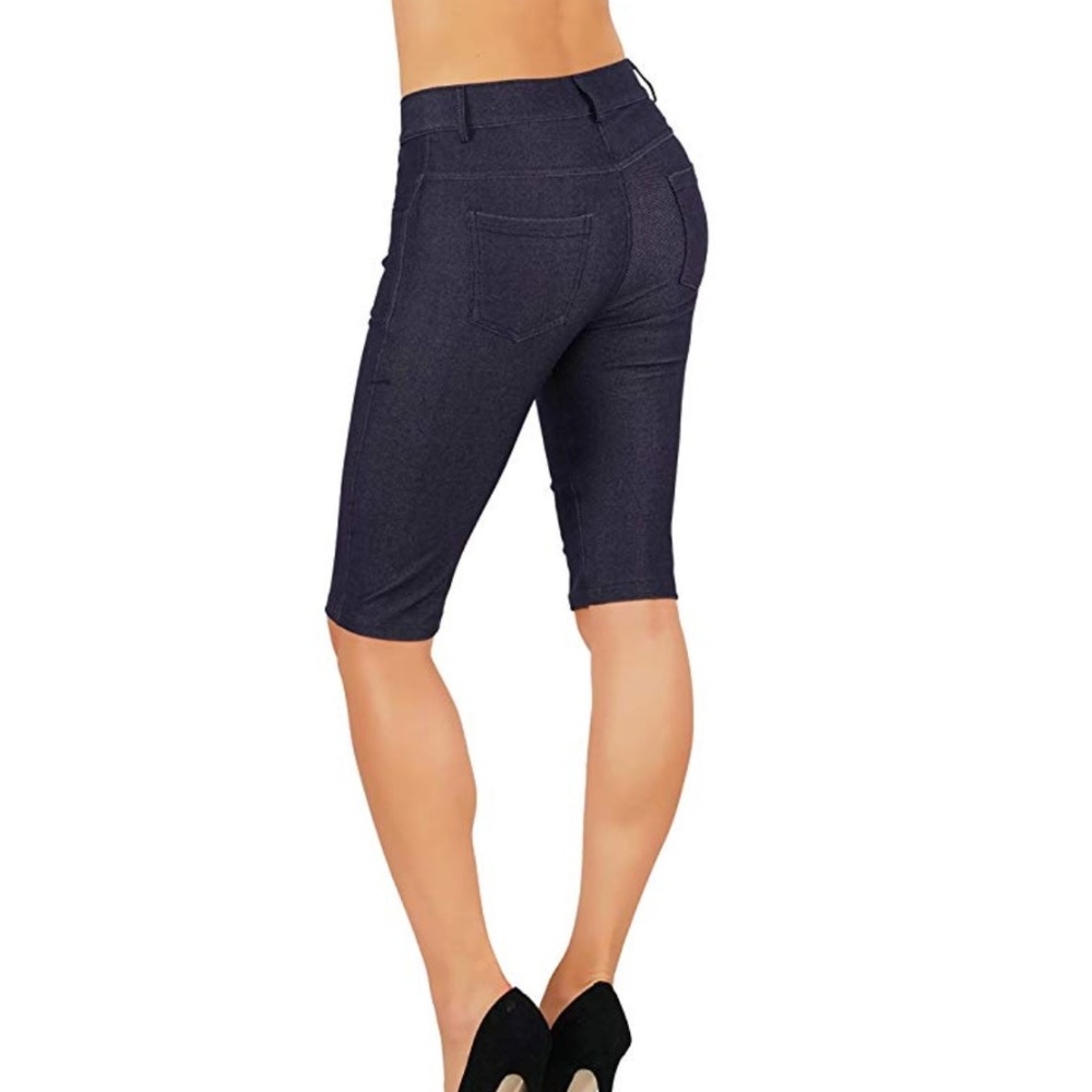 Women's Jean Look Cotton Blend Jeggings - Picture 2 of 3